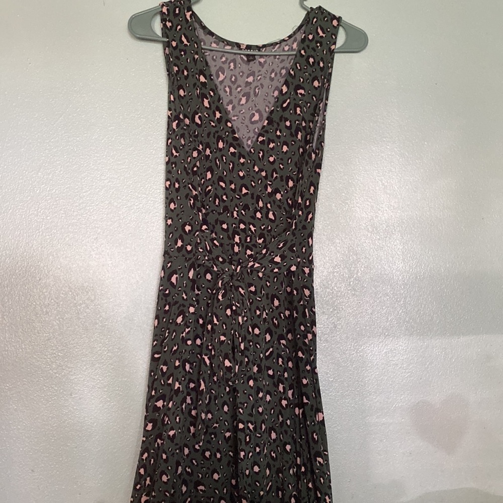 Torrid green leopard dress size 1